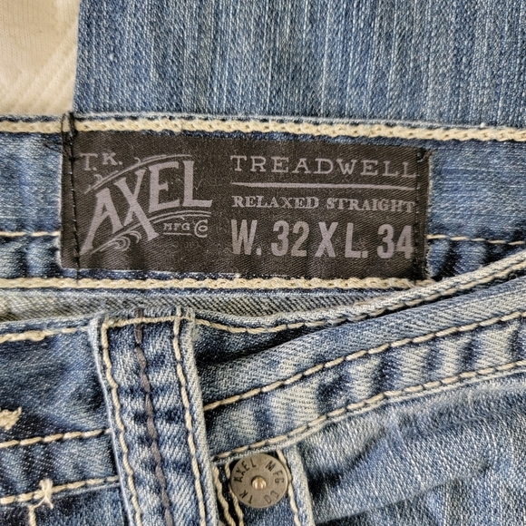 TK Axel Treadwell Relaxed Straight Denim Jeans Mens 32 X 34 - Picture 7 of 15
